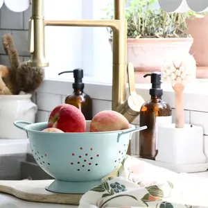 Robin's Egg Blue Colander - Large