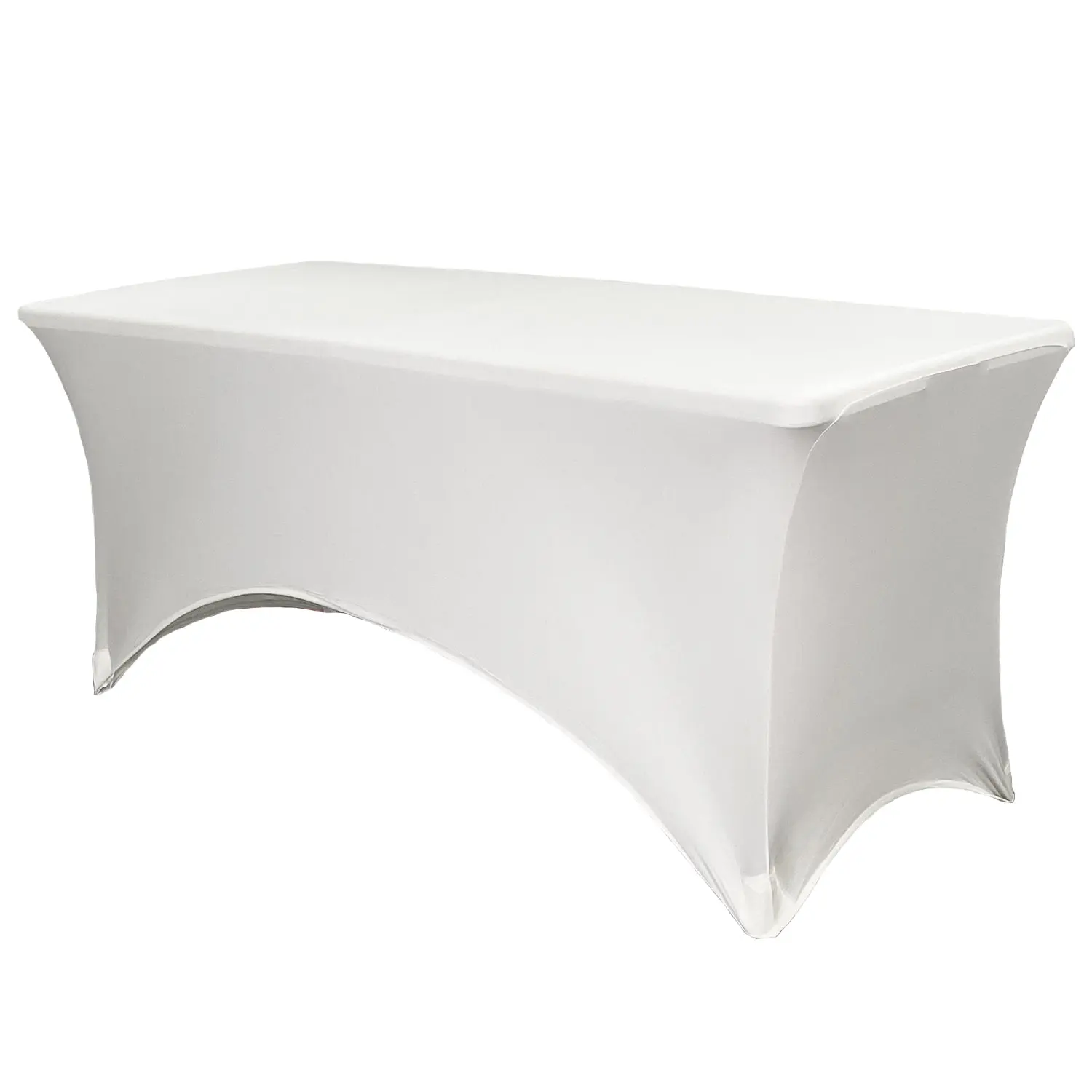 Stretch Spandex 5 ft Rectangular Table Cover White