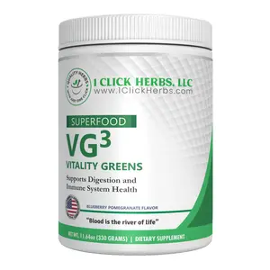 VG3 Superfood – Vegan Herbal Greens Blend for Energy, Digestion, Detox & Daily Wellness | Non-GMO | 60 Servings