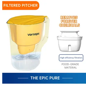 Water Filter Pitcher - 15-Cup Water Purifier Pitcher for Improved Tap Water Taste, Reduces Chlorine and Lead, 3 Months Lifetime, BPA Free,L1-Yellow(1 Filter Included)drinking water