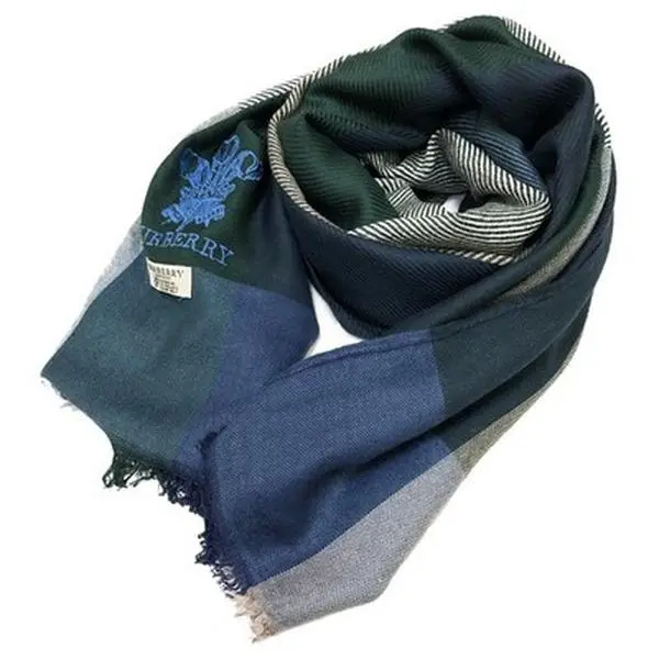 Pre-owned Burberry Nova Check Cashmere 100％ Stole Scarf Multicolor 11106409594/051227