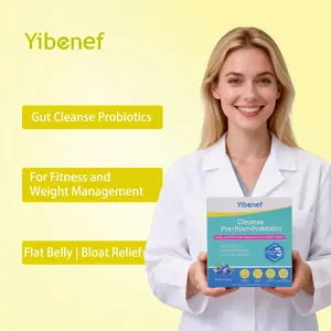 YIBENEF Cleanse Gut Health Sugar Free 15 Stick Powder,  60B with Akk Postbiotics, Probiotics, Prebiotics, Digestive Enzyme, Superfood for Detox Bloating Women's Healthcare, Blueberry Flavor, Dietary,Fitness Supplement
