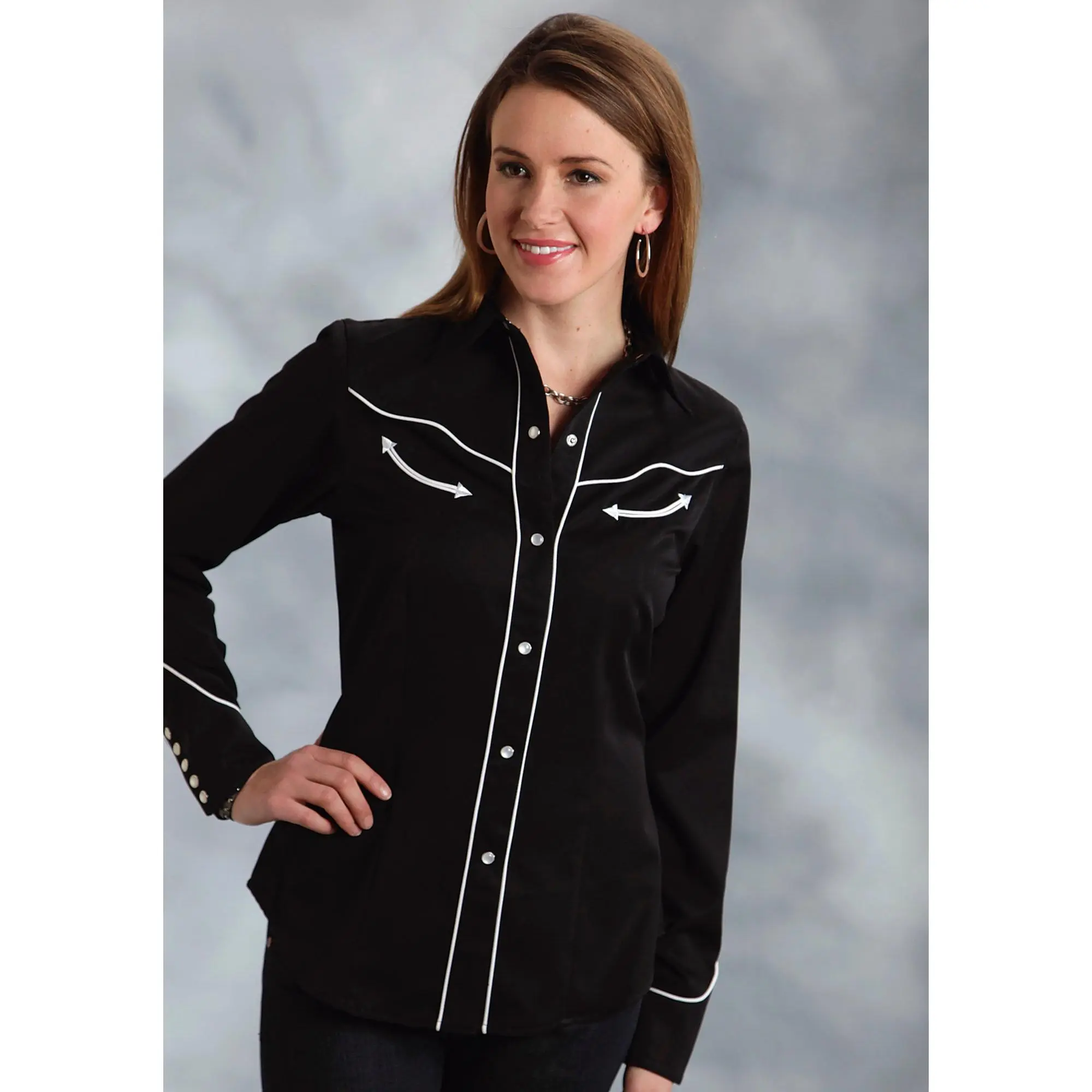 Roper "American Longhorn" Poly Rayon Long Sleeve Snap Shirt