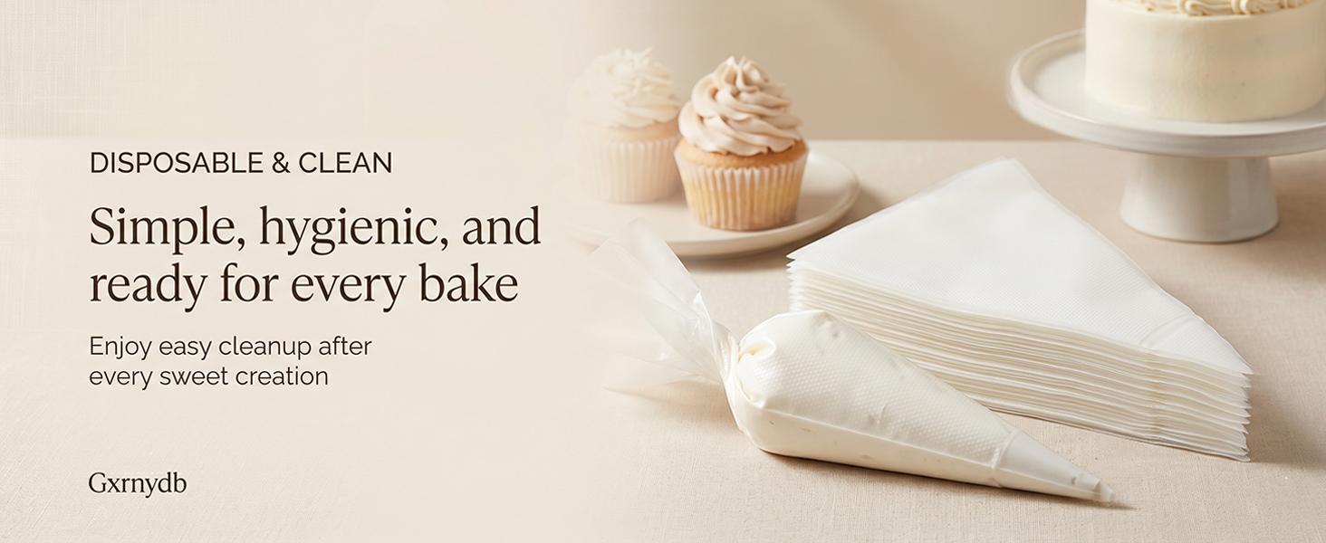 100 Pcs 12 Inch Piping Bags Disposable, Thickened Anti-Burst Pastry Bags for Thick Icing, Non-Slip Cake Decorating Bags for Cookies, Cupcakes and Royal Icing - Food Grade & BPA Free
