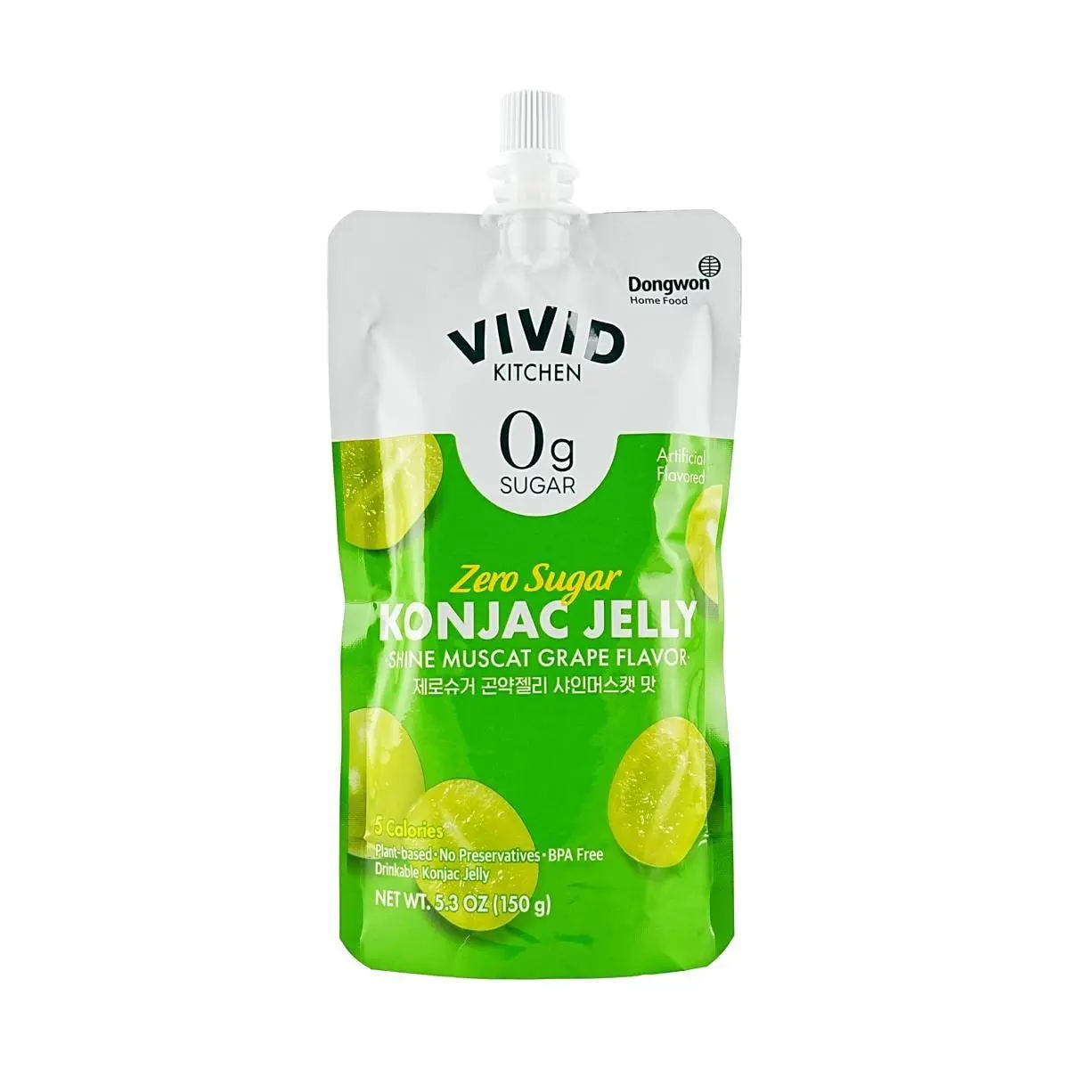 VIVID KITCHEN Konjac Jelly Drink - Sugar-Free, Fat-Free, Low-Calorie (5 Cal) - Rose Grape Flavor - 150g x 10 Packs - Healthy Snack for Adults & Kids