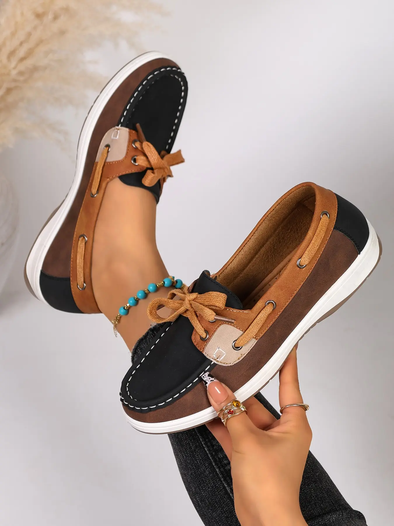 Women's Patchwork Sandals, Comfortable Casual Slip On Shoes for Spring Summer, Retro Commuter Design, Multi-Functional Footwear
