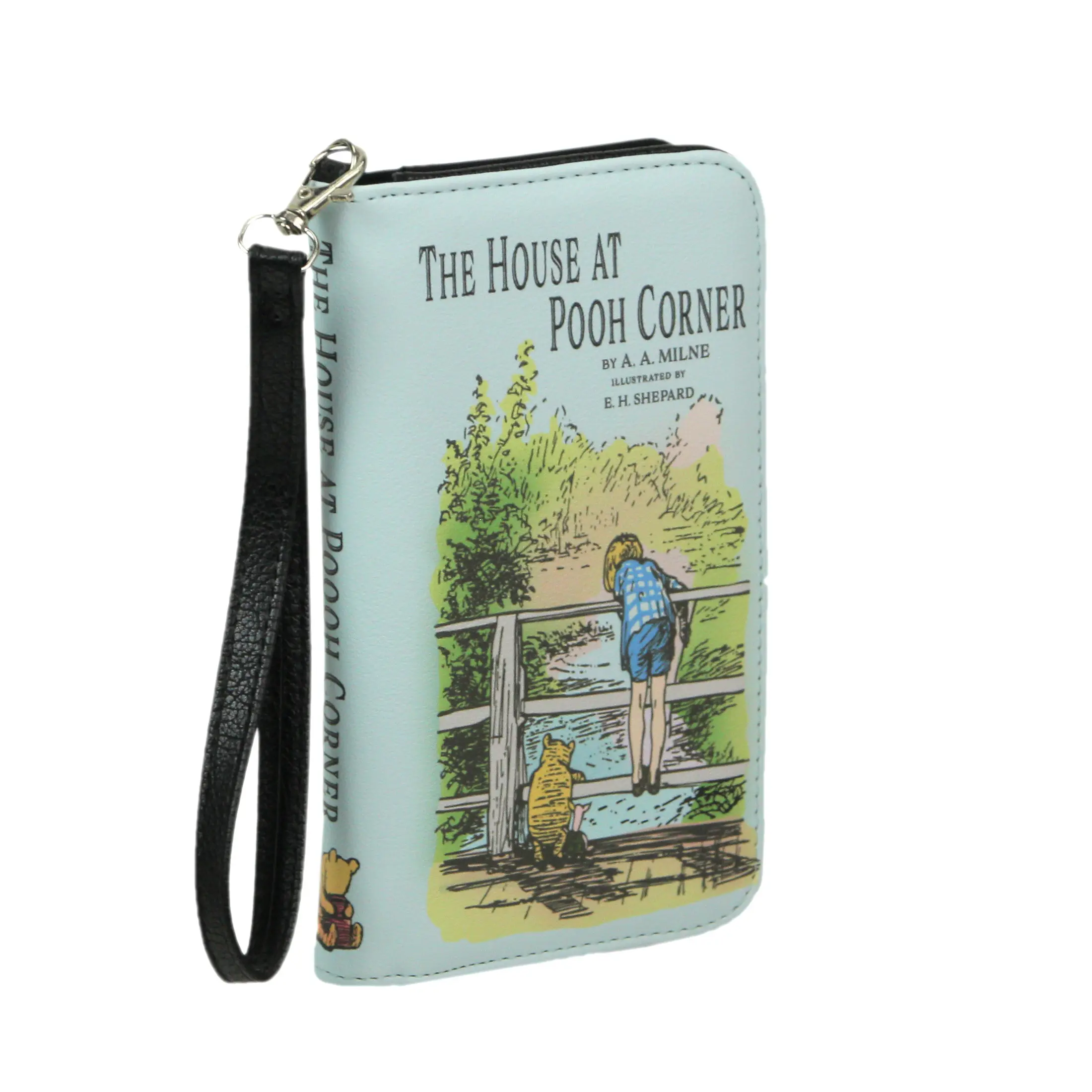 Light Blue House at Pooh Corner Book Wallet Wristlet – ID Holder, Snap Close, Zipper Coin Pouch, 4 Card Slots, and Bill Pockets – Charming for Fans