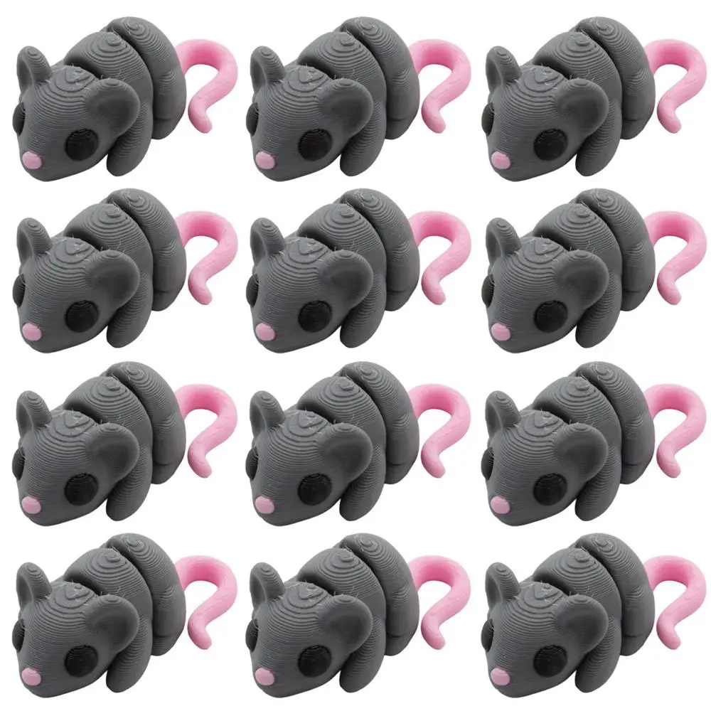 3D-Printed Mini Segmented Mice Fidget Toys - 1 3/4" x 3/4", 12 Pcs 3D-Printed Mini Segmented Mice Fidget Toys - 1 3/4" x 3/4", 12 Pcs