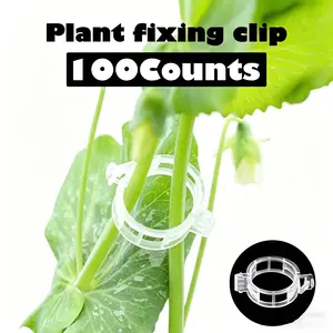 100 Counts Plant Support Clips, Upright Growth Support for Tomato & Grape Vines - White Plastic Trellis Clips for Vegetables