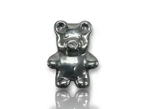 Teddy Bear – Hand-Poured Silver Collectible Statue (Made in USA)