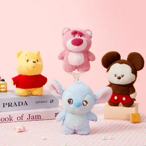 Disney Mini Fluffy Friends Series Plush Toy Stitch Mickey Winnie Cute Cartoon Character Design For Desktop Decor Collection Ideal Holiday Gift For Kids Fans Daily Display Valentine Gift for Girlfriends