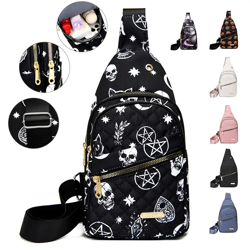 Maxoner Chest Bag Adjustable Shoulder Strap, Waterproof ,Large Capacity Unisex Shoulder Crossbody Bag Multiple Compartments Convenient Sling Headphone