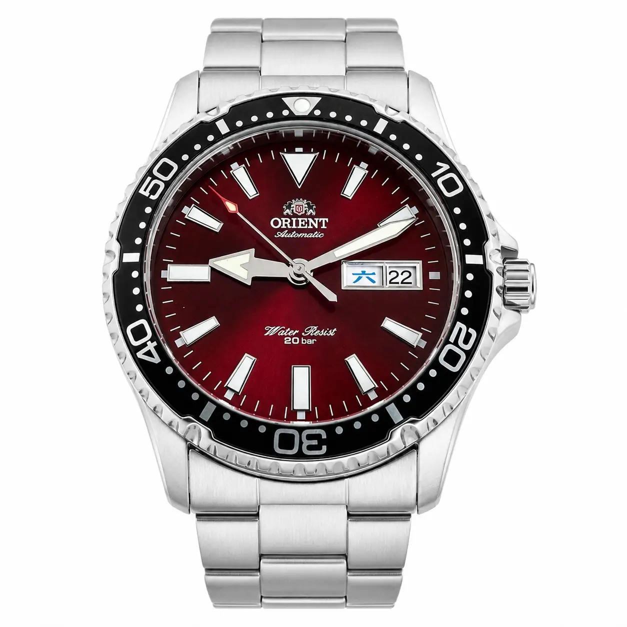 Orient Mako Men's Automatic Diver Watch, 20Bar Water Resistant, Rotating Bezel, Luminous Hands, Day-Date Display, Stainless Steel Bracelet, Men's Sports Wrist Watch Gift