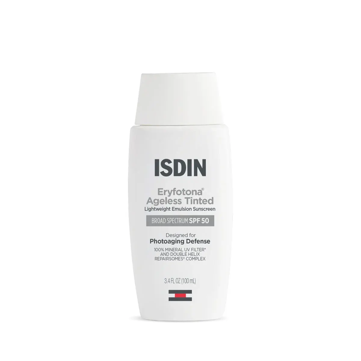 TINTED - ISDIN Eryfotona Ageless Tinted Mineral Facial Sunscreen SPF 50 for Adults - Peptide-Infused, Antioxidant-Rich Sun Care Cream with DNA Repairsomes for Skin Repair & Photoaging Defense (Flawless for All Skin Types)