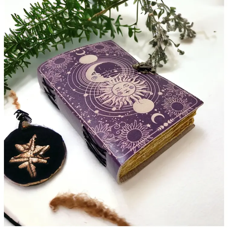 Vintage Leather 200 Page Journal Book of Spell Shadows with Antique Handmade Deckle Edge Paper