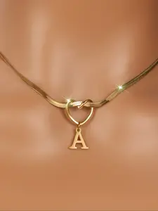 Elegant Snake Bone Chain Necklace for Women, Alphabet Necklace, A-Z Letter Initial Pendant exquisite Jewelry Gift for Her Birthday Party Accessories
