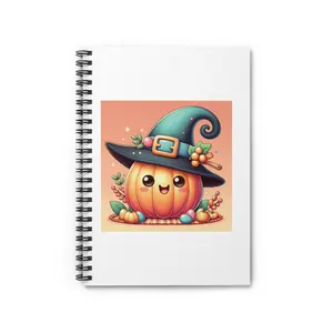 Cute Pumpkin Notebook, Halloween Stationery, Fall Themed Journal, Orange Planner, College Ruled Paper, Autumn Diary