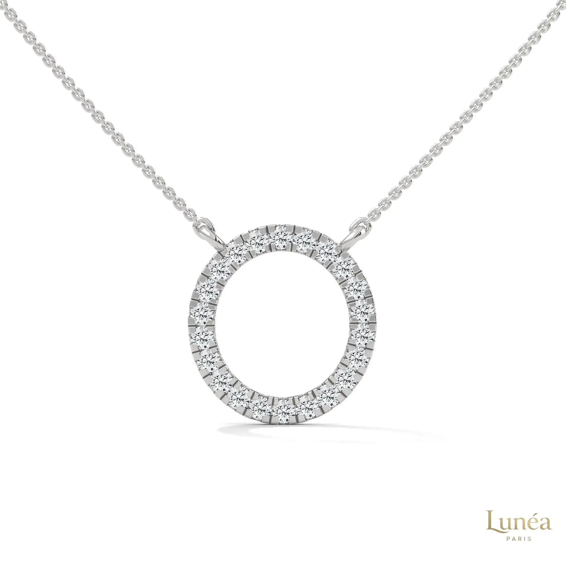 0.40 CT. Diamond Circle Pendant | Lab Grown | 14K Gold & Platinum