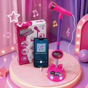 Handheld Round Multifunction Kids Microphone Toy, Builds Confidence & Performance Talent, Ideal Birthday Surprise Gift for Kids Toddler Karaoke Machine