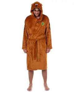 Scooby-Doo Robe Men's Character Embroidered 3D Design Hooded Bathrobe For Adults Scooby-Doo Robe Men's Character Embroidered 3D Design Hooded Bathrobe For Adults