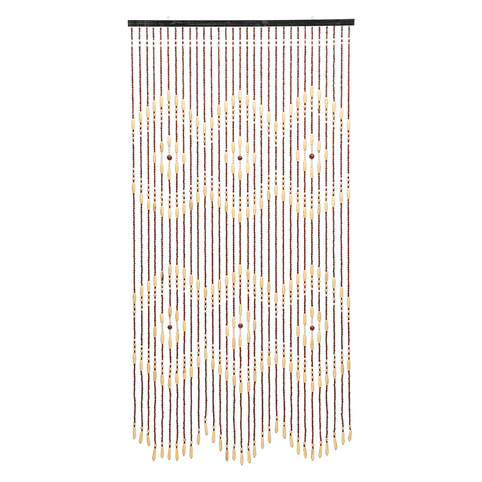 Handmade Natural Wood Bead Curtain, 90x175cm, 31 Strands, Dustproof Soft Boho Chic Door/Window Cover for Boho Chic Bedroom