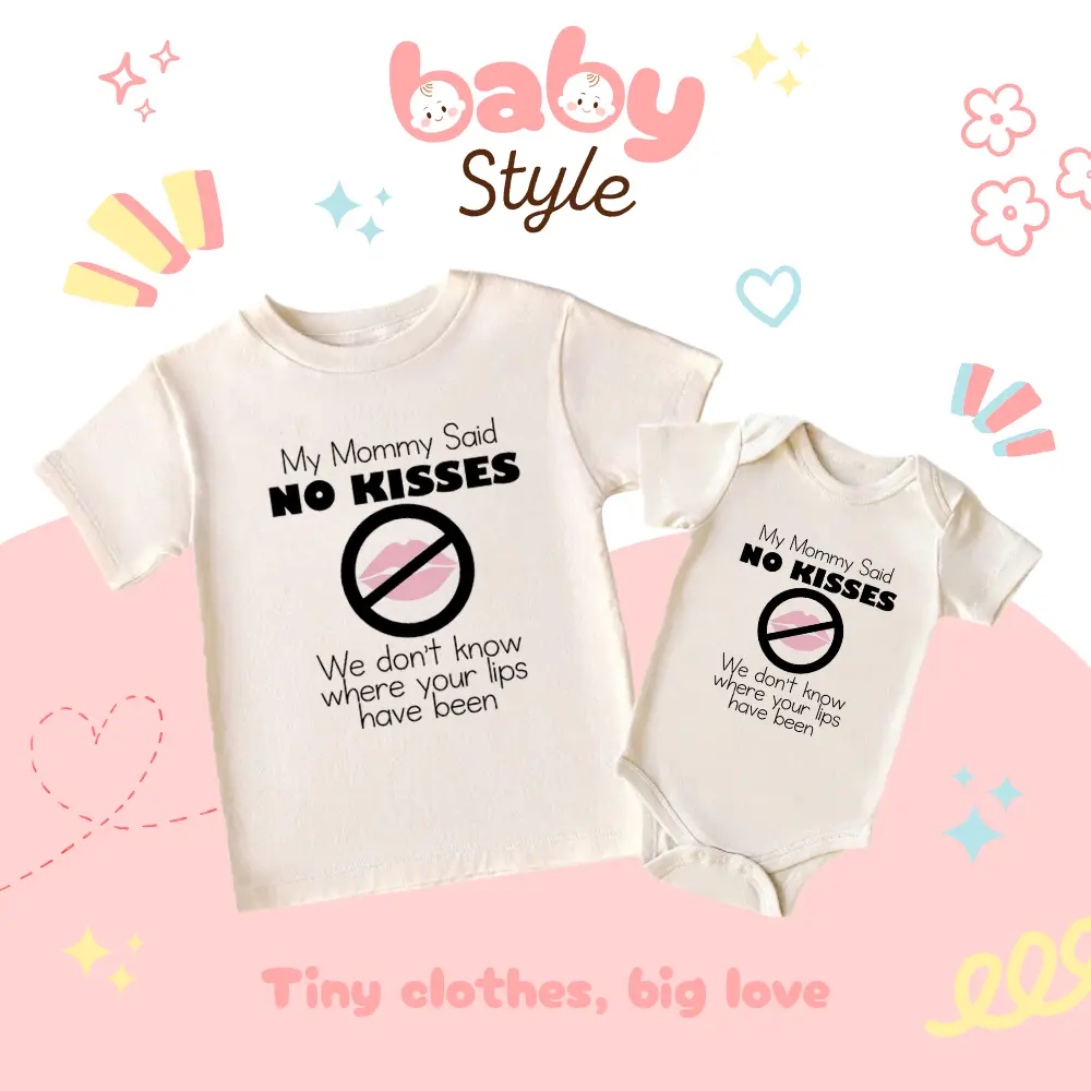 (100% Cotton) No Kisses Baby Onesie – Soft, Stylish & Perfect for Everyday Wear
