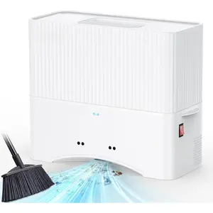 Touchless Vacuum Automatic Dustpan, Stationary Canister Vacuums for Salons   Dirt,  Kitchen Compact Space-Saving Electric Dustpan Vacuum Cleaner, 17000Pa  Suction(White)