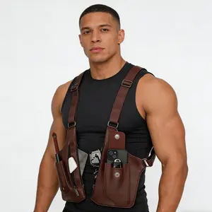 New Arrival Men's Tactical Chest Vest Bag, VintageUnderarm Multifunctional Sling Bag, Casual Outdoor SportsVest Phone Pouch