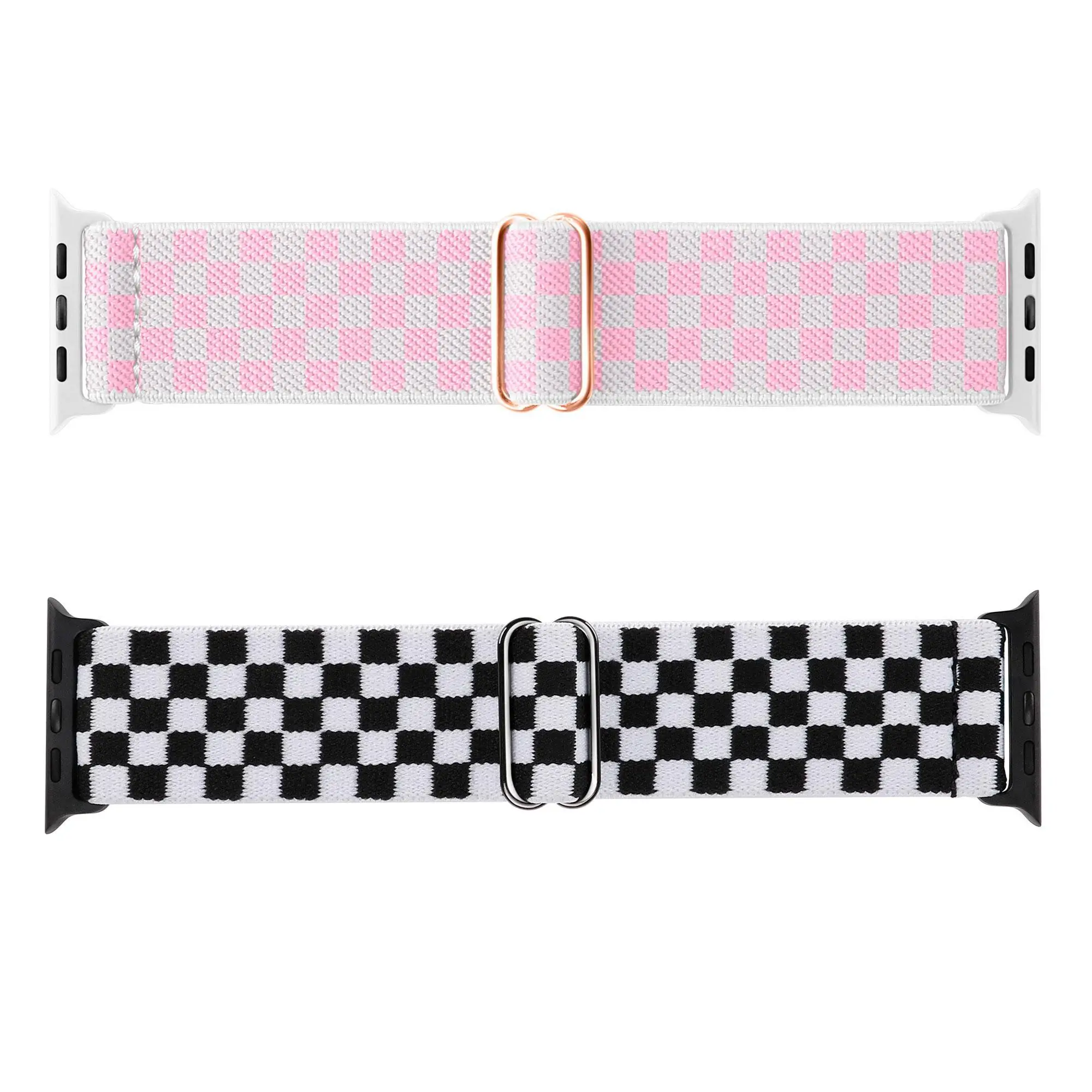 Stretchy Watch Band, 2 Counts/set Braided Nylon Watch Band for Apple Watch SE/iWatch Ultra/Ultra 2 Series 9 8 7 6 5 4 3 2 1