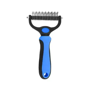 Pet Dematting Undercoat Rake, Double-Sided Deshedding Brush for Dogs & Cats, Pain-Free Tangle Remover, Reduces Shedding & Mats, Grooming Tool，N2  Summervibers