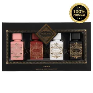 Lattafa Badee Al Oud Collection 4x25ml EDP Set Oud for Glory, Sublime, Honor & Glory, Pink Blush, Compliment Getter Rose Milk, Almond, Vanilla, Pineapple, Smoky