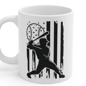 Baseball Player Fathers Day Graphic Ceramic Mug 11oz Perfect For Coffee, Tea and Hot Chocolate-97619358 3