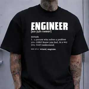 Engineer Definition Funny T-Shirt, Humorous Engineering Lover Casual Top
