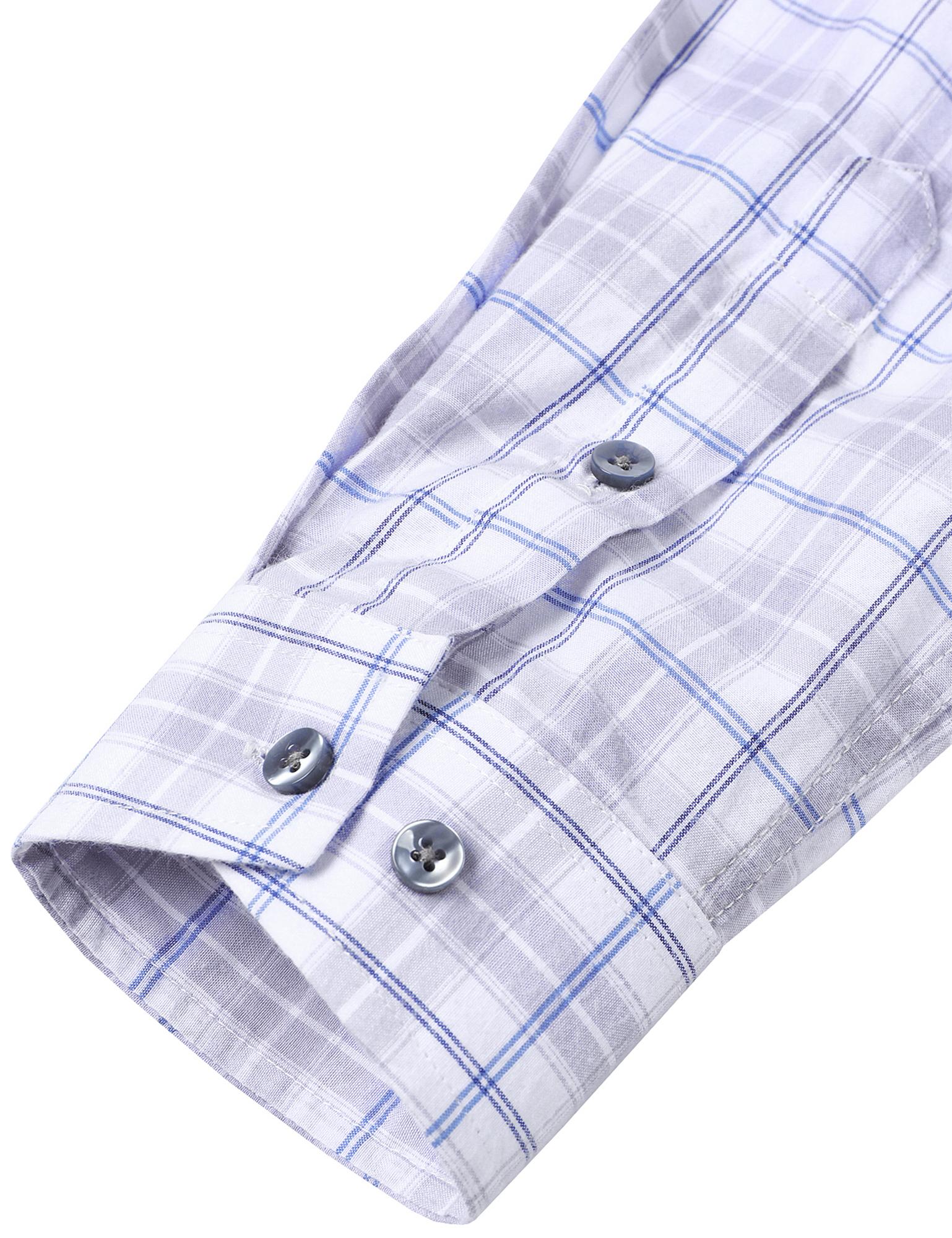 ZEROYAA Men's Plaid Long Sleeve Dress Shirt Formal Gingham Slim Fit Button Down Shirts with Lightweight Casual Classic Birthday Fashion