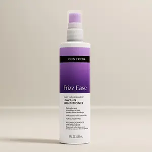 John Frieda Frizz Ease Daily Nourishment Leave-In Conditioner, Anti-Frizz Leave-in Conditioner for Curly Hair and Straight Hair, 8 Fl Oz