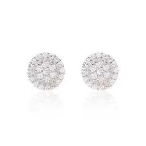 8mm Moissanite Cluster Earrings (Approx. 0.48CT) – 925 Sterling Silver Screw Back