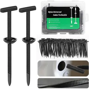 200 count Nylon Universal  Tie Buckle with Dual-Side Gear, Foldable Quick Fix Heavy Duty Zip Ties with Pin & Button,  Easy Use Multipurpose  Tie Buckle Zip Tie for  Daily Repair