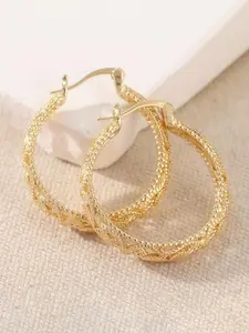 Women Gold Hoop Earrings Jewelry Set - Jewellery