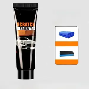 NUAN Car Scratch Remover Wax, Universal Premium Polishing Compound for Deep Scratches, with Sponge and Cloth,White,NUAN scratch removal wax，Scratch Remover for Vehicles，Scratch Removal Wax，Magic Car Scratch Removal Pen, Rubbing Compound for Cars.