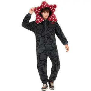 New Halloween Cosplay Costumes Adult Kids Fall Winter Thicken Cannibal Flower Demogorgon Cosplay Costume  Pajamas Halloween Suit