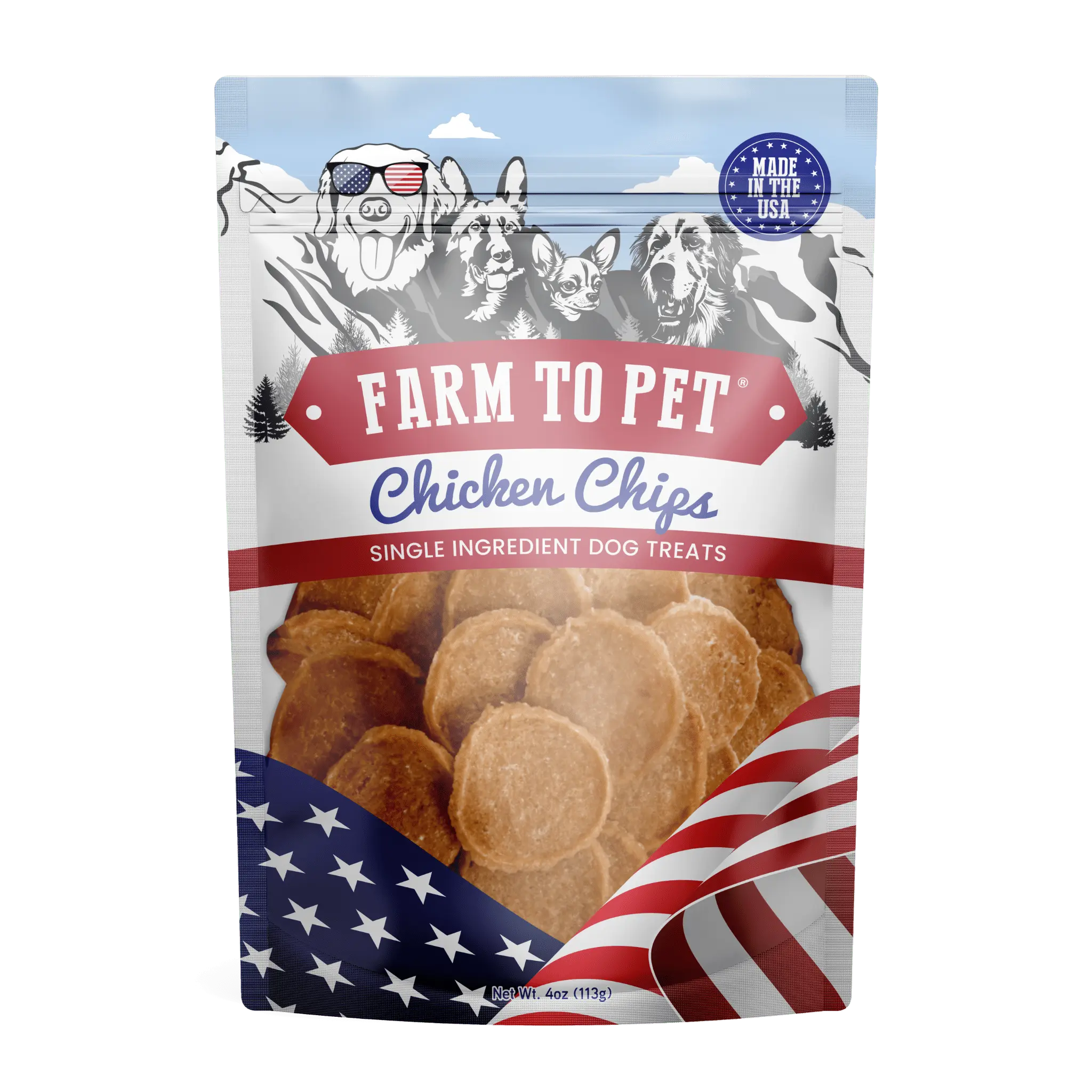 Americana Chicken Chips for Dogs | Celebrate with USA-made Dog Treats Training