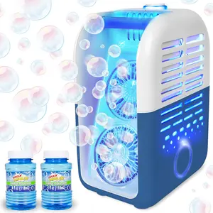 Multifunctional Bubble Making Machine Light Up Bubble Party Machine – Bubble Blower for All Ages, Non-Stop Bubbles, Long Lasting Rechargeable Bubble Maker, Pool Party Bubbles, Portable Carrying Handle, 8oz Bubble Solution Included