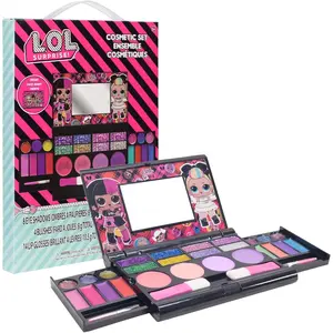 L.O.L Surprise!All-in-One Kids Cosmetic Compact Set Includes Washable Lip Gloss, Eye Shimmer, Cheek Shimmer, Brushes Colorful Portable Beauty Set for Girls, Kids, and Toddlers Ages 3+ by Townley Girl