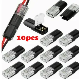 10 Pcs 2 Pin Wire Connectors, No Stripping Required, Fast Cable Connectors, Dual Line Interconnect, Detachable Car Terminal Connectors