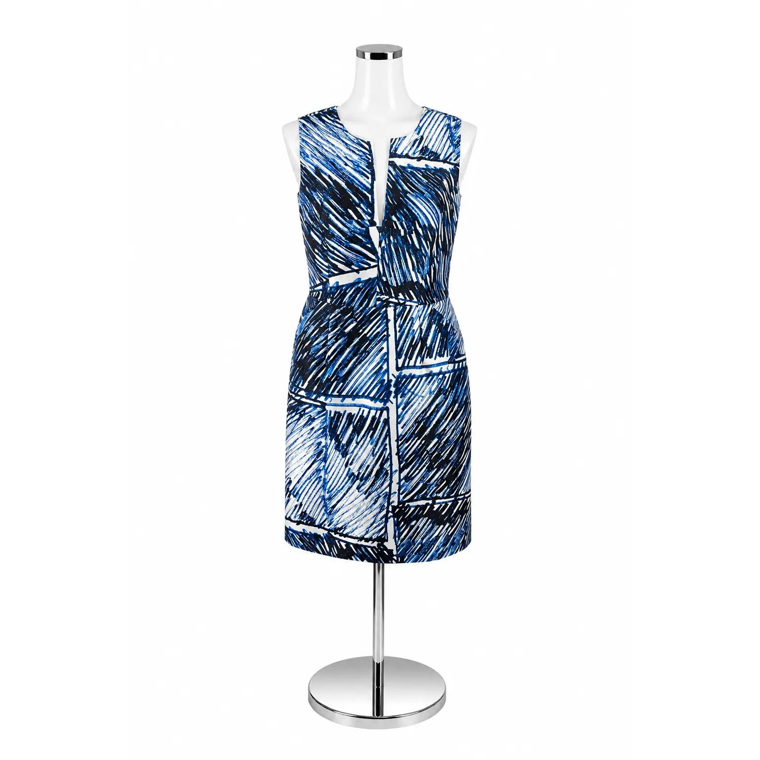 Milly Abstract Scribble Print Sheath Dress Made in USA Size 10