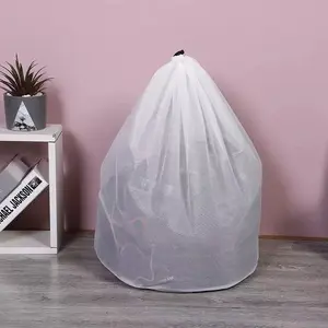 Mesh Laundry Bag with Tie-Top, Durable and Leak-Proof, Strong Water Permeability, Gentle on Clothes, Polyester, Multiple Sizes, Mesh Bags for Laundry