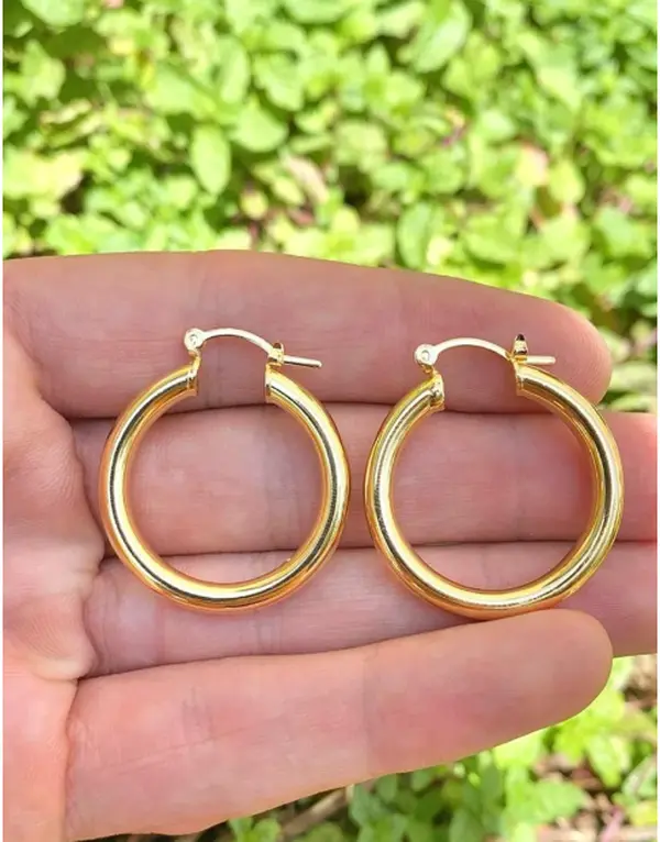 Classic Hoop Earrings Medium Copper 34x30mm Jewellry Everyday Gifts Womens Ladis Girls