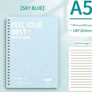 60pages A5 Spiral Notebook, Hardcover with Tear-Off Pages, Multiple Colors, Ideal for Office & Study, Essential for Professionals