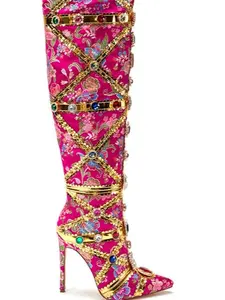 Kandi Koated Embellished Thigh-High Boot