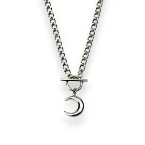 Moon Pendant Necklace for Men Women Streetwear Unisex Hip Hop Style